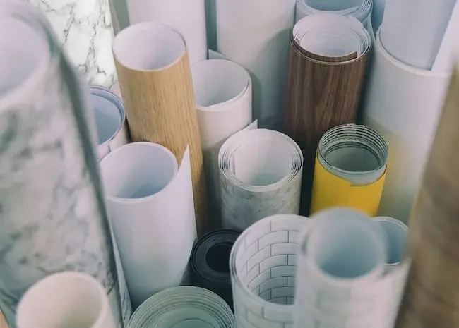 rouleaux film covering cuisine façades adhésif textures bois marbre