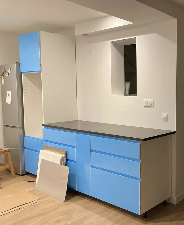 cuisine montage meubles coffrage conduit extraction hotte