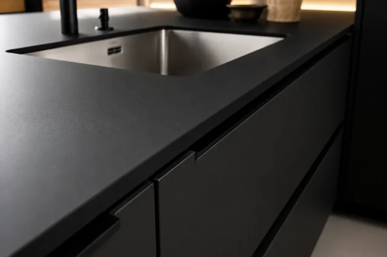 plan cuisine noir mat