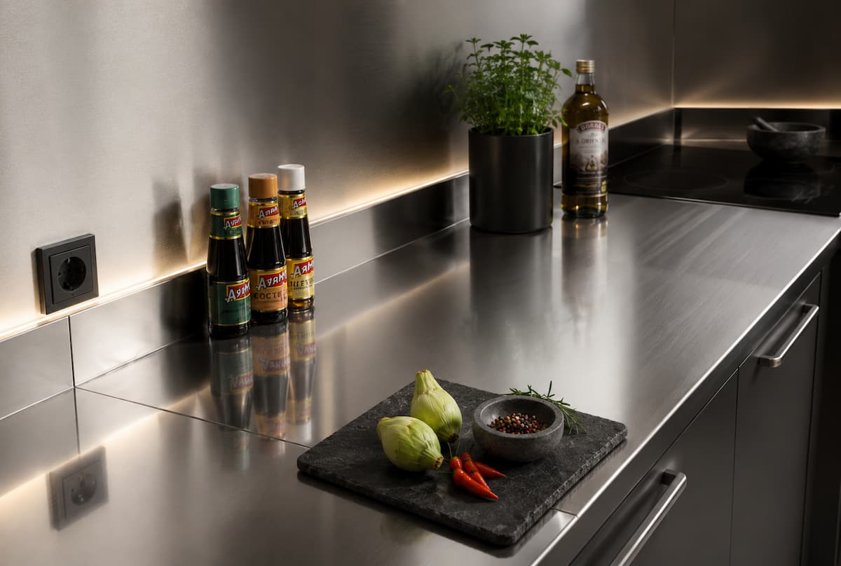 Plan de travail inox cuisine