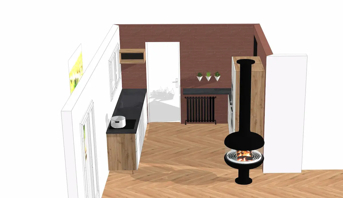 Simulation 3D du salon et de la cuisine IKEA