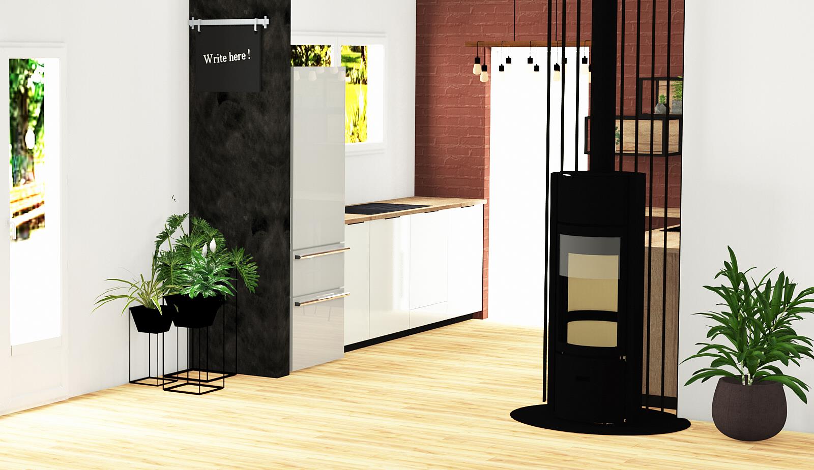 Rendu 3D réaliste du projet de cuisine chez Socooc