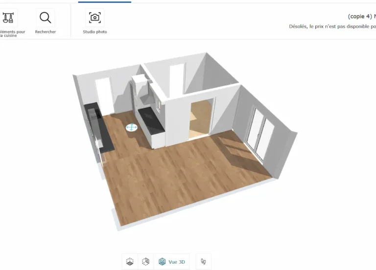 plan 3D avec le kitchen planner
